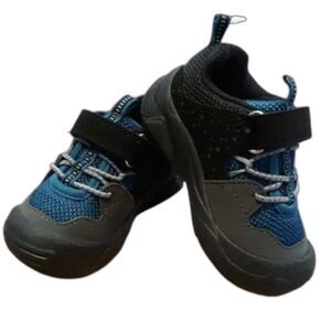 🔥SALE OshKosh B'Gosh Toddler Boy Black and Gray Velcro Athletic Sneakers size4T